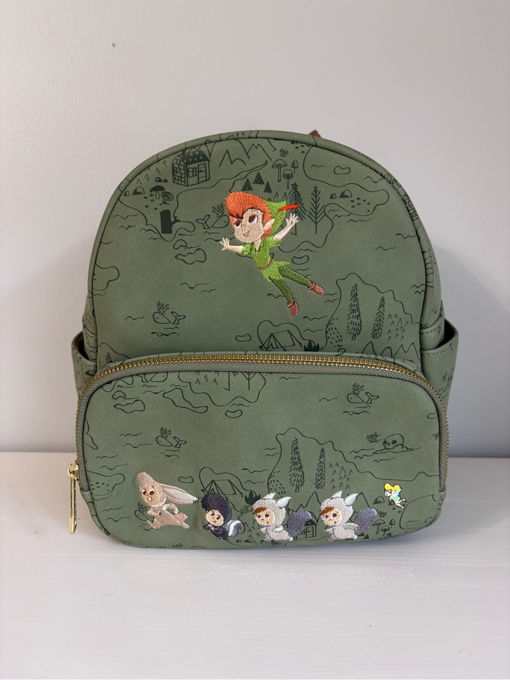 Loungefly Disney Peter Pan Chibi Map Mini Backpack Vintage-Inspired Cottagecore